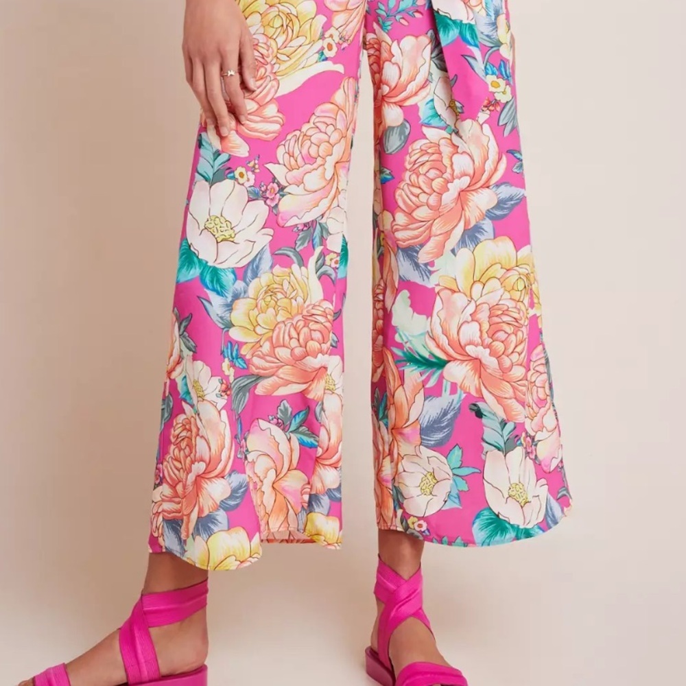 FARM Rio Pink Floral Wide-Leg Jumpsuit - Picture 3 of 10
